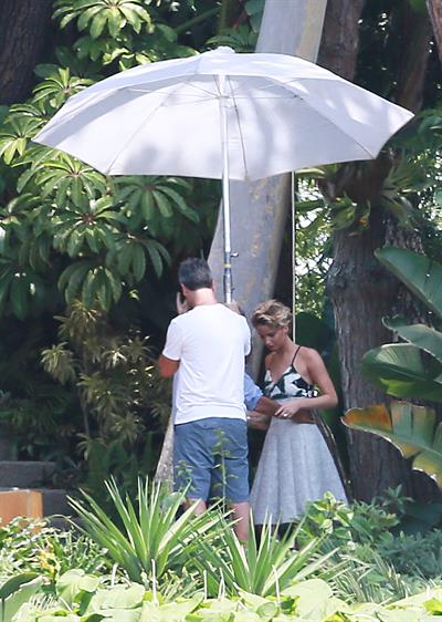 Jennifer Lawrence on Hunger Games set