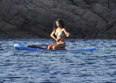 Rihanna paddle boarding