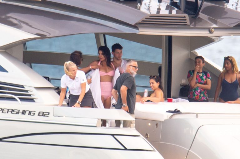 Priyanka Chopra Bikini Pictures Priyanka Chopra sexy ass in a bikini partying on a yacht seen by paparazzi.