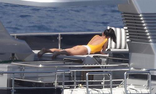 Silvia Toffanin Pictures Silvia Toffanin nipple pokies in a wet sexy swimsuit seen by paparazzi on a yacht.