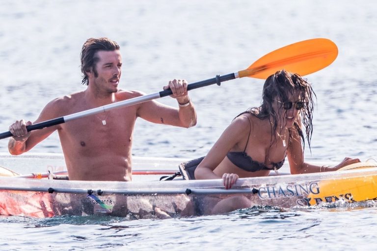 Alessandra Ambrosio Bikini Pictures Alessandra Ambrosio sexy at the beach in a thong bikini and flashing her pussy to her boyfriend seen by paparazzi.