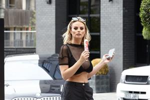 Rhian Sugden big boobs showing nice cleavage seen by paparazzi.
















