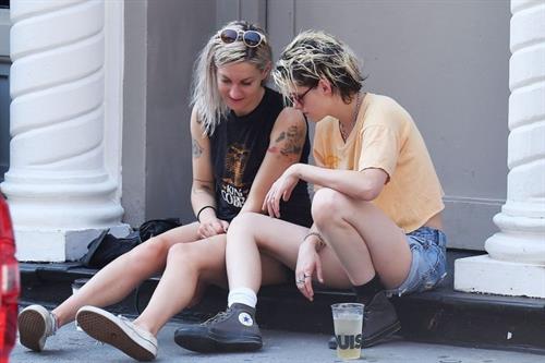 Kristen Stewart Pictures Kristen Stewart lesbian kiss making out with Dylan Meyer seen by paparazzi.