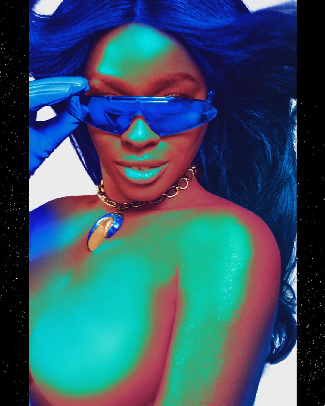 Azealia Banks nude photo shared blurring her nipple in a few topless pics  shared to instagram. Unrated