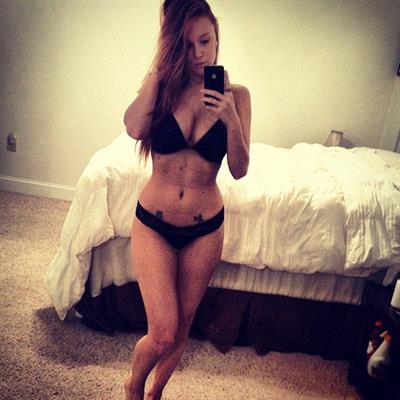 Leanna Decker in lingerie taking a selfie