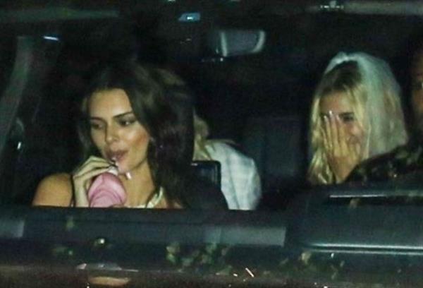 Hailey Bieber and Kendall Jenner drinking out of penis cups at Hailey Bieber's bachelorette party seen by paparazzi.

























































































