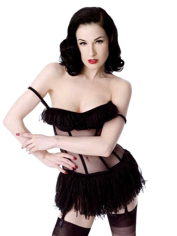 Dita Von Teese in lingerie