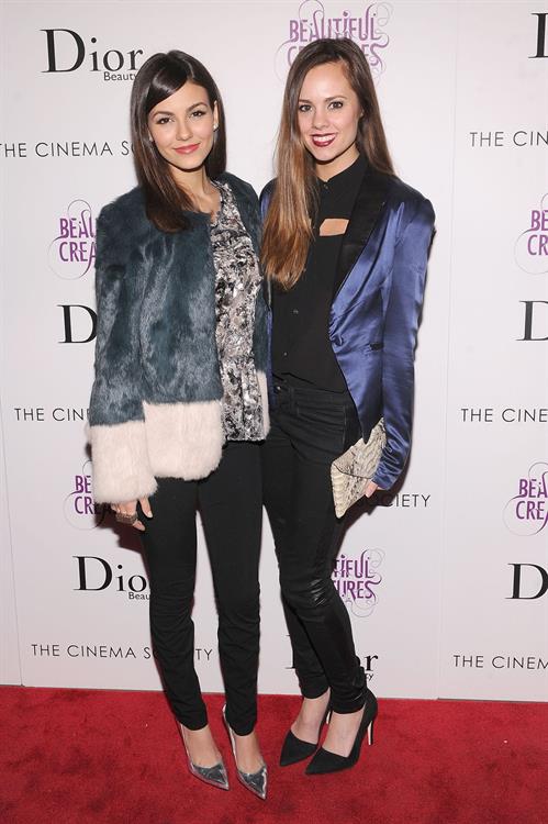 Victoria Justice The Cinema Society screening of Beautiful Creatures in NY 2/11/13 