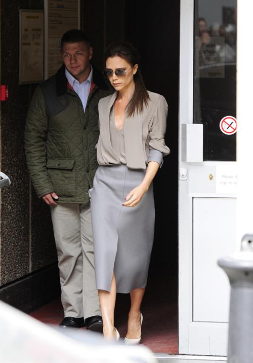 Victoria Beckham leaving London's Vogue Festival in London on April 28, 2013