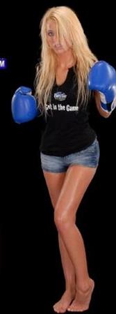 Olivia Paige doing promos for an energy drink