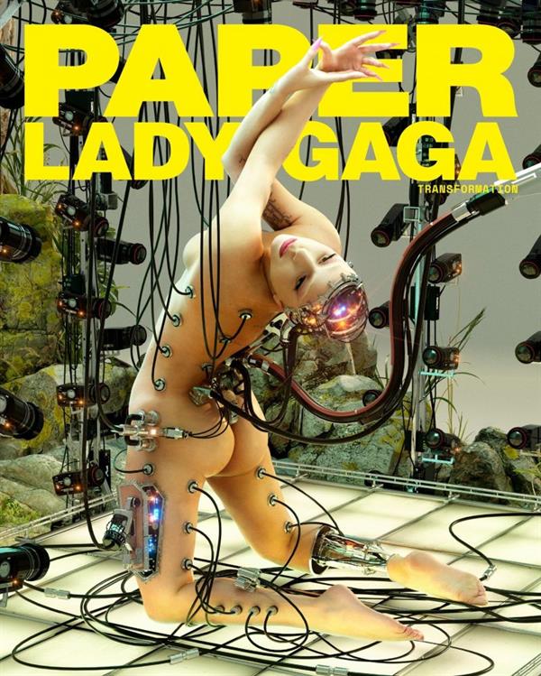 Lady Gaga nude for Paper Magazine showing off her topless boobs and naked ass. 