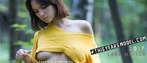 Lara is bare in the Russian woods