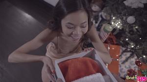 Vina Sky Nude Pictures Sassy little spinner Vina Sky gets her stepbros big hard dick in a box as a Christmas surprise to fuck and suck