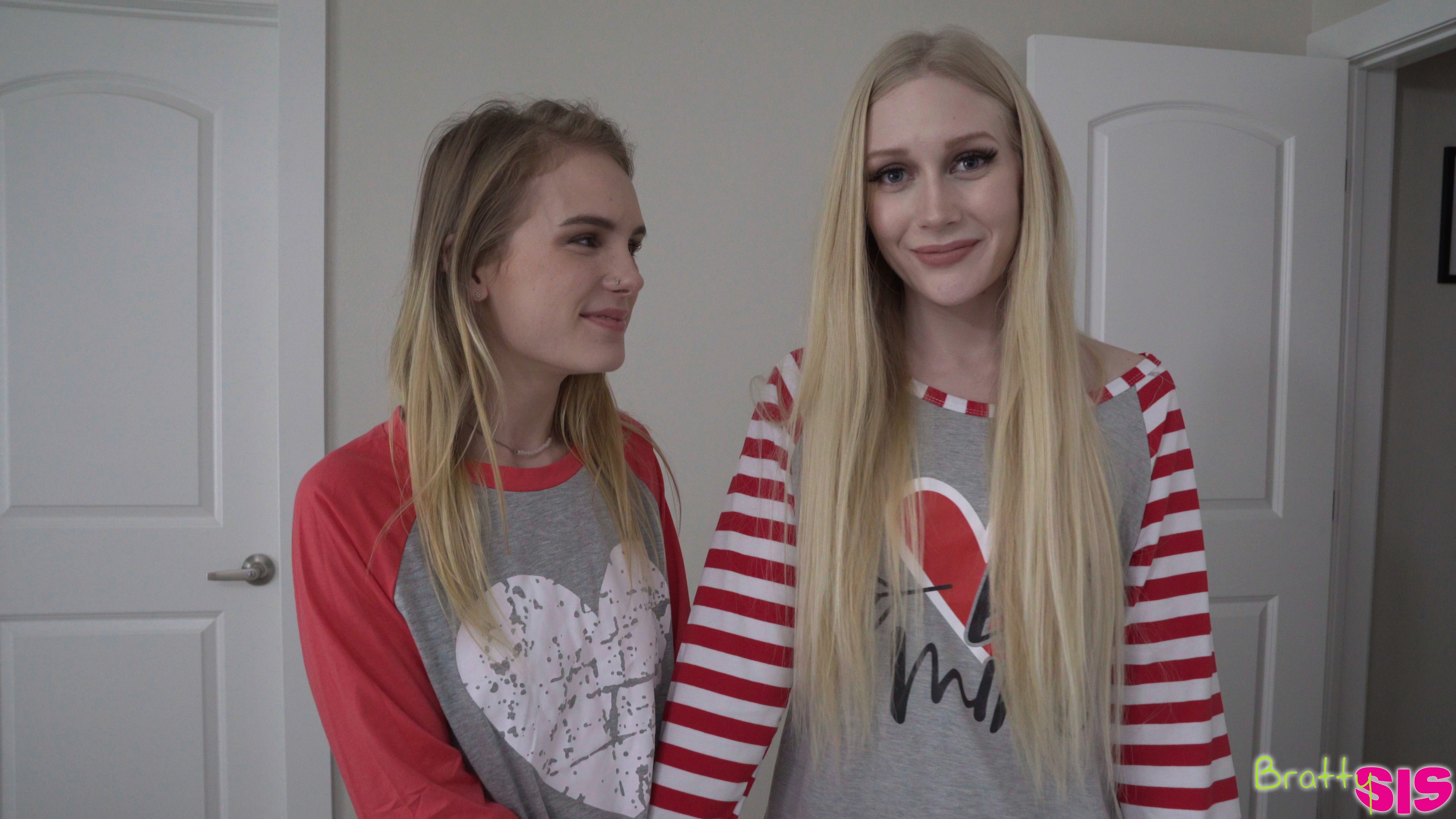 Natalie Knight and her adopted sis Emma Starletto seduce their stepbro to create a hardcore family Valentines Club