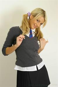  Jamie C in college unifrom and green cotton panties 