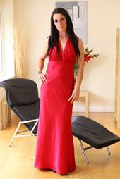  Sarah B looking stunning in elegant evening dress. 