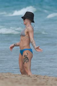 Pink in a bikini