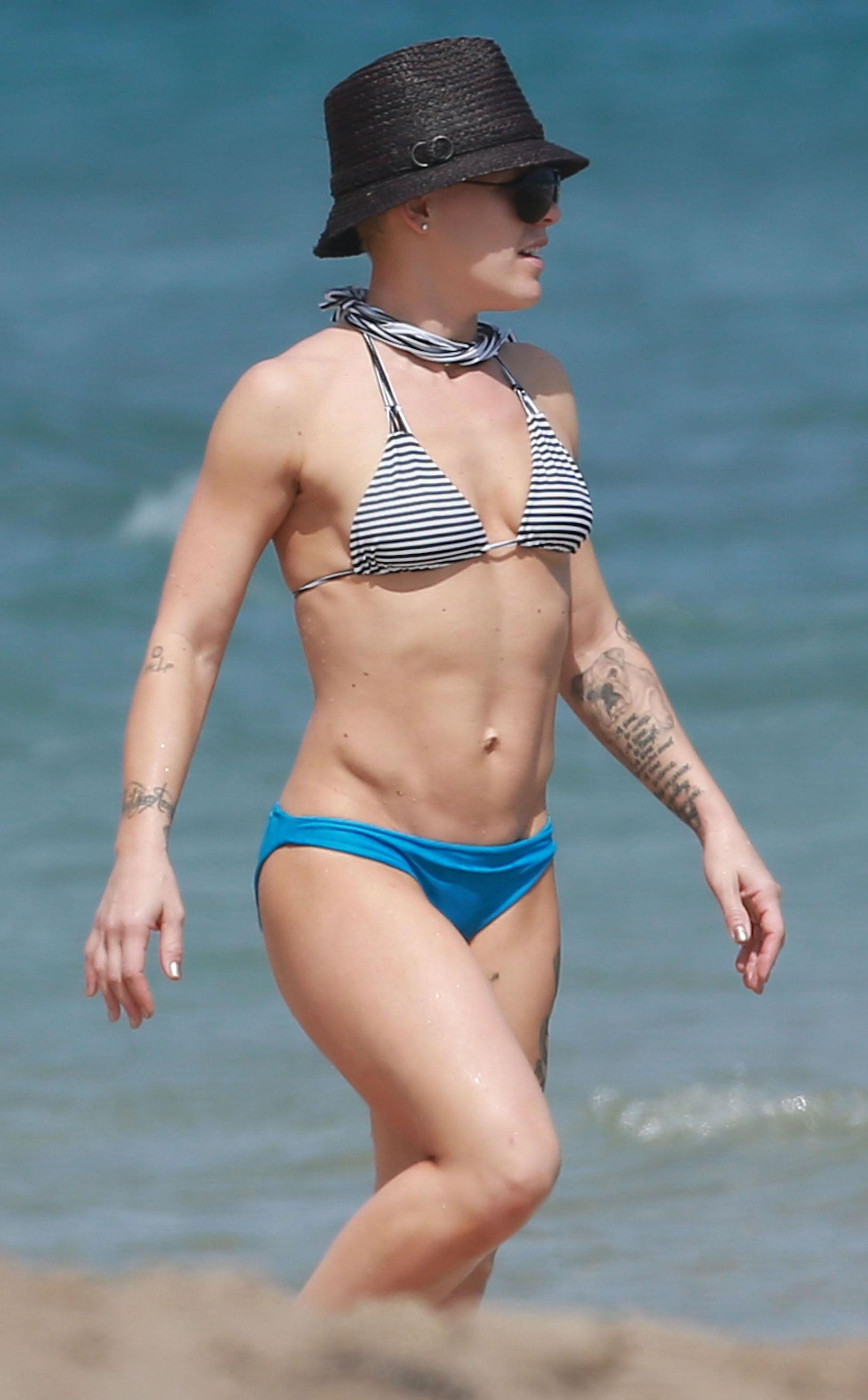 Pink in a bikini