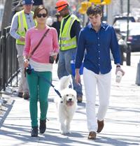 Olivia Wilde walking her dog with a friend in New York City - April 8, 2013 