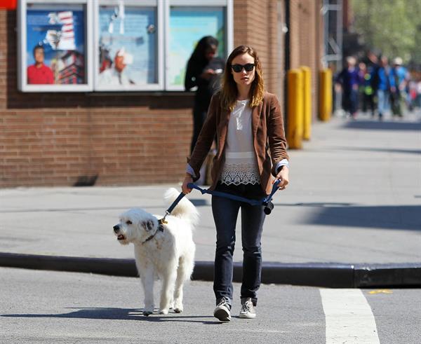 Olivia Wilde walking her dog in New York City - April 24, 2013 