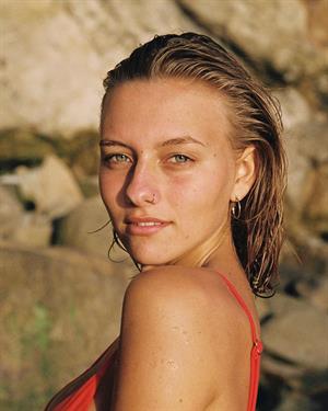 Red Bikini on the Rocks