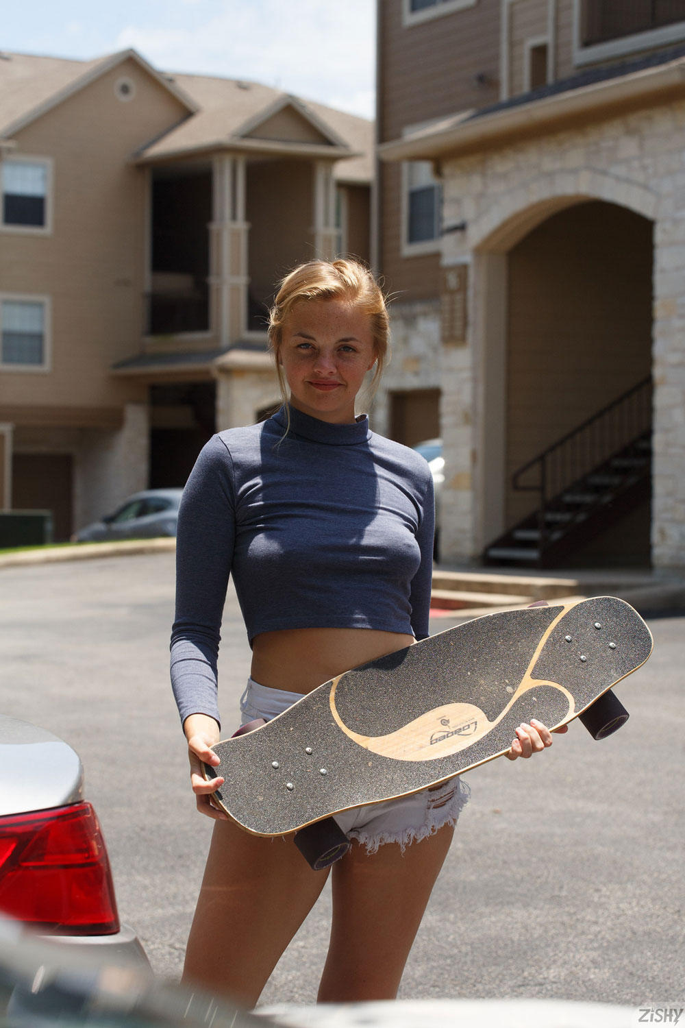 Sybil Kuechler in White Shorts