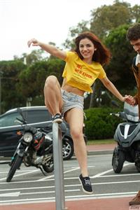 Madeline Escobar Yellow Top and Shorts