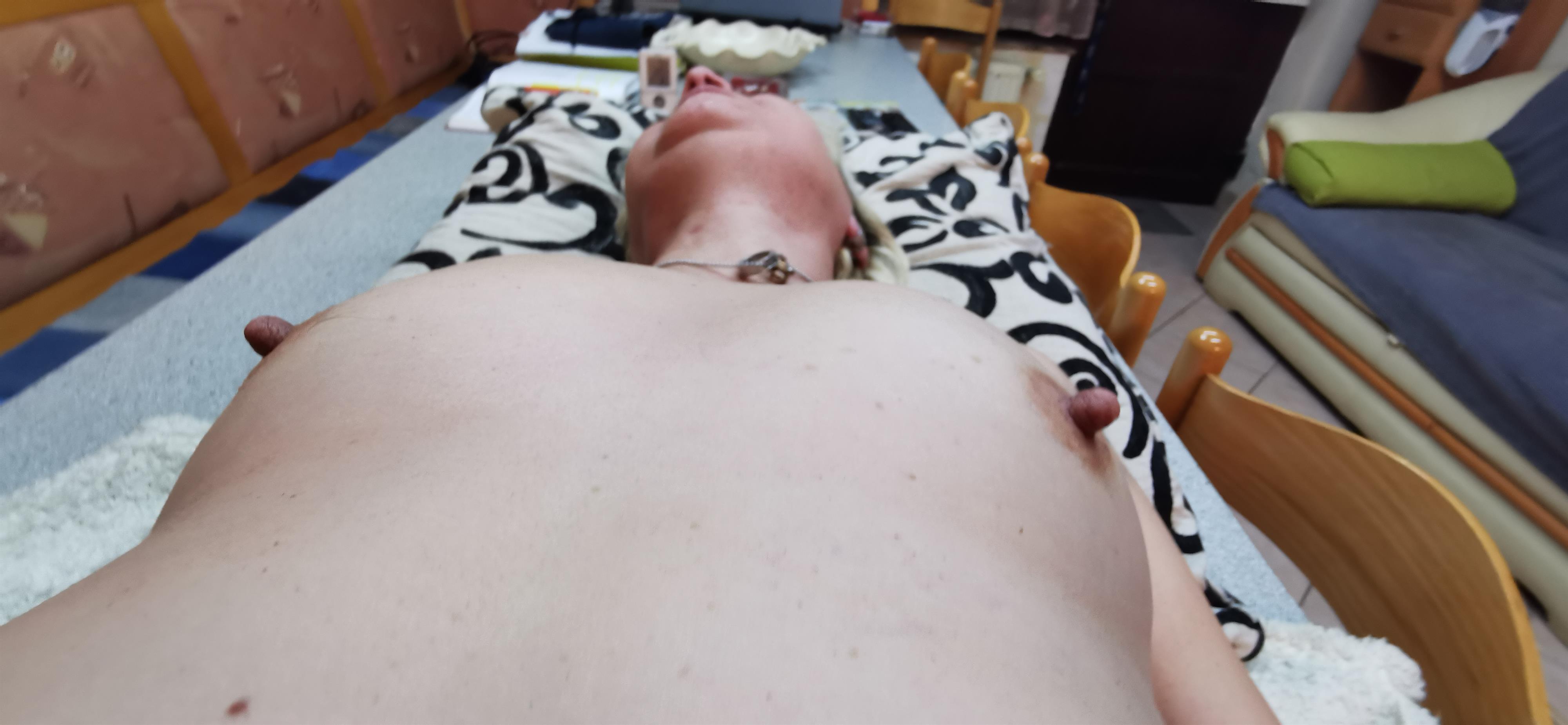 Anonymous taking a selfie and - breasts