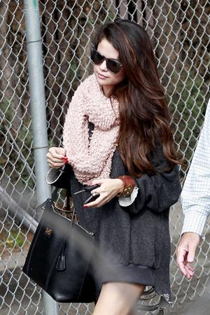 Selena Gomez arriving at a studio in LA 2/8/13 