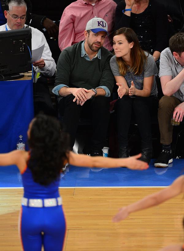 Olivia Wilde - Raptors vs Knicks game in NYC 3/23/13  