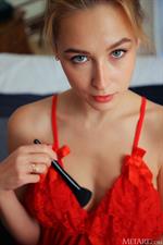 Kelly Collins in a Red Babydoll