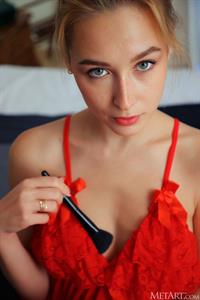 Kelly Collins in a Red Babydoll