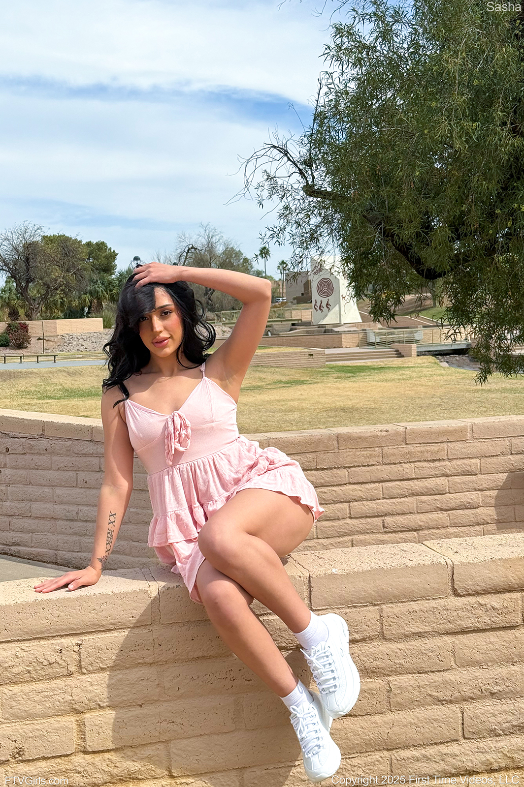 Pink Dress At The Park