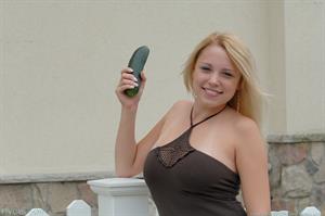 Crystal FTV Nude Pictures Crystal plays with her veggies