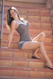 Veronica strips naked on the steps