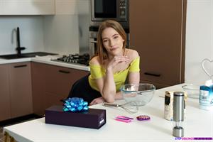 Petite European Maya Lace wants to celebrate her stepbro's birthday with a cake and of course a bald pussy stiffie ride