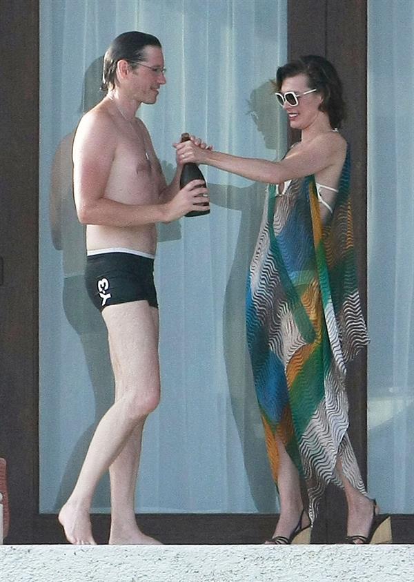 Milla Jovovich in a bikini