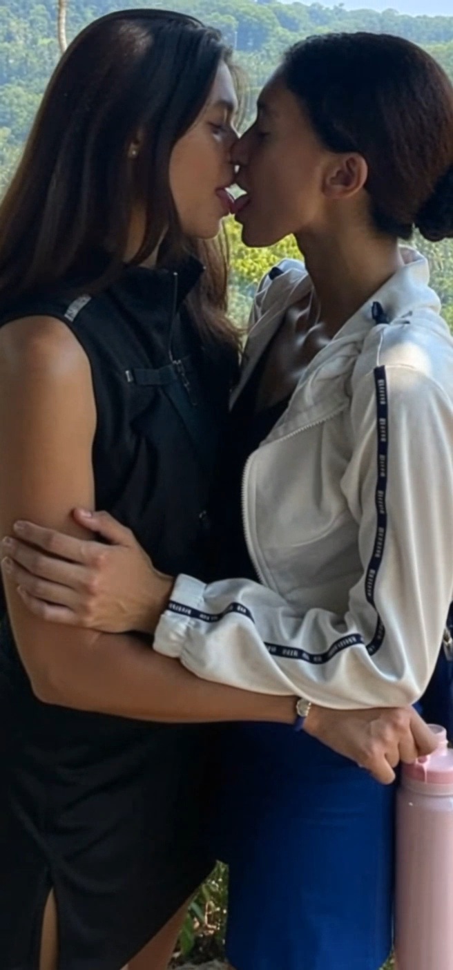 Hot Davao Capuno Sisters - Ella and Crystal kissing and touching before sucking a massive huge cock. 